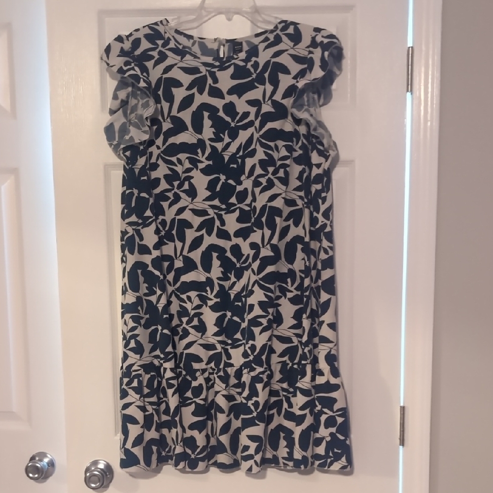 Floral Womens Dress - Green and White